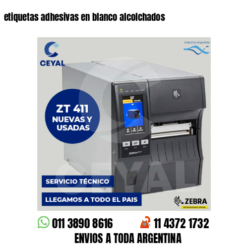 etiquetas adhesivas en blanco alcolchados