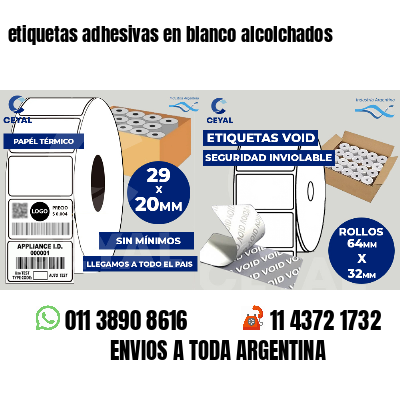 etiquetas adhesivas en blanco alcolchados