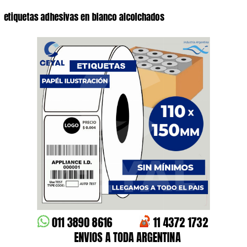 etiquetas adhesivas en blanco alcolchados