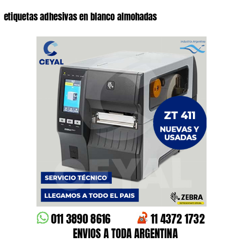 etiquetas adhesivas en blanco almohadas