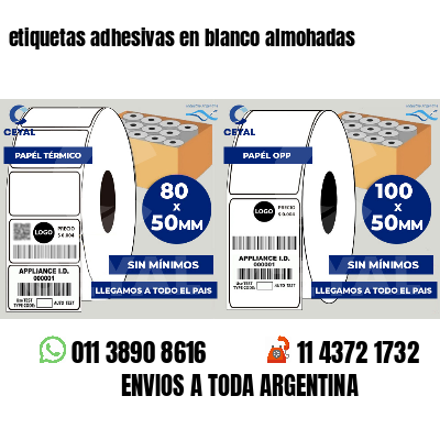 etiquetas adhesivas en blanco almohadas