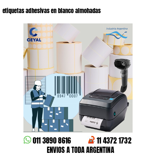 etiquetas adhesivas en blanco almohadas