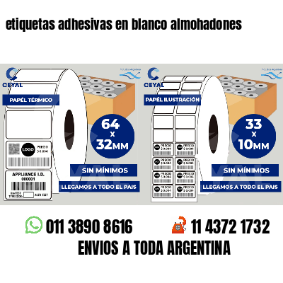 etiquetas adhesivas en blanco almohadones
