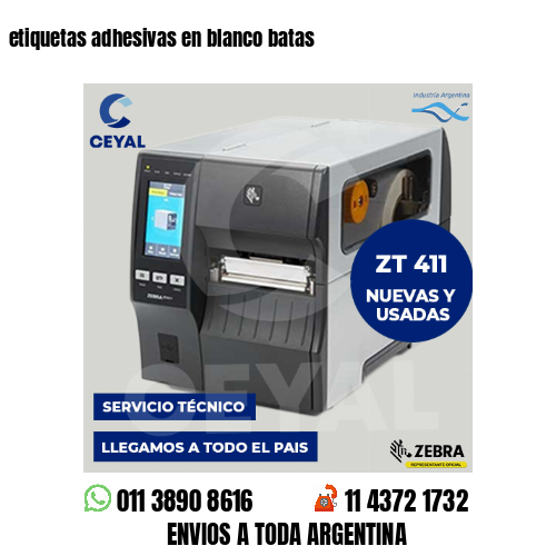 etiquetas adhesivas en blanco batas