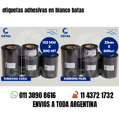 etiquetas adhesivas en blanco batas
