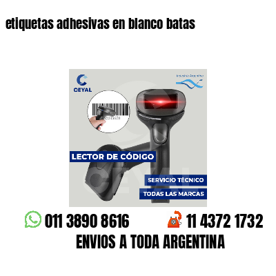 etiquetas adhesivas en blanco batas