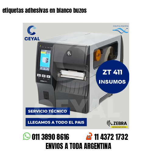 etiquetas adhesivas en blanco buzos