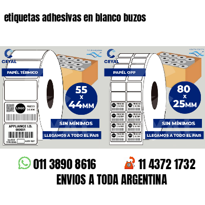 etiquetas adhesivas en blanco buzos