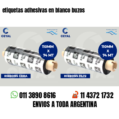 etiquetas adhesivas en blanco buzos