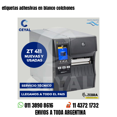 etiquetas adhesivas en blanco colchones