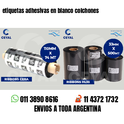 etiquetas adhesivas en blanco colchones
