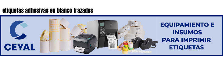 etiquetas adhesivas en blanco frazadas
