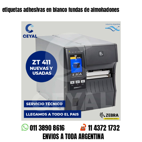 etiquetas adhesivas en blanco fundas de almohadones