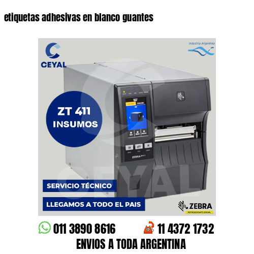 etiquetas adhesivas en blanco guantes