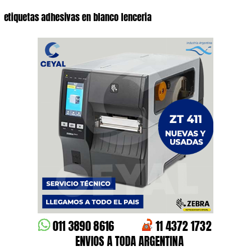 etiquetas adhesivas en blanco lenceria