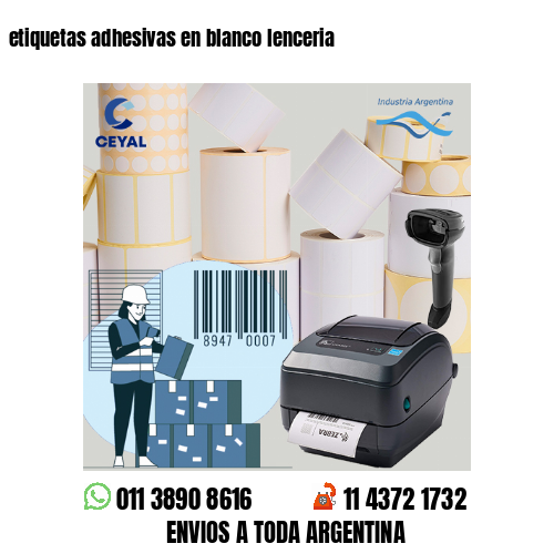 etiquetas adhesivas en blanco lenceria