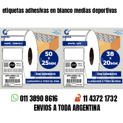 etiquetas adhesivas en blanco medias deportivas