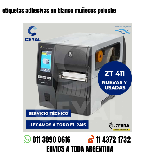 etiquetas adhesivas en blanco muñecos peluche