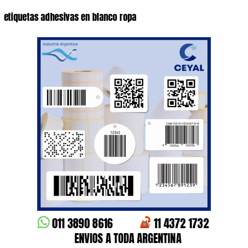 etiquetas adhesivas en blanco ropa