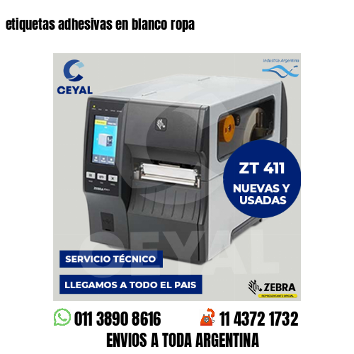 etiquetas adhesivas en blanco ropa