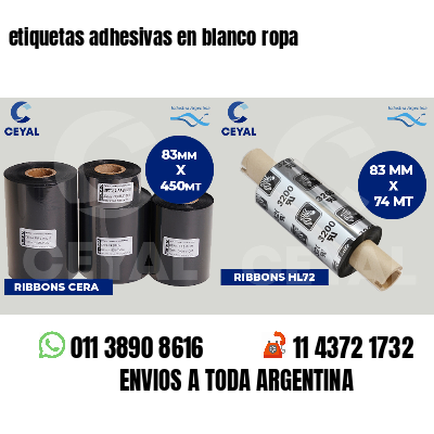 etiquetas adhesivas en blanco ropa