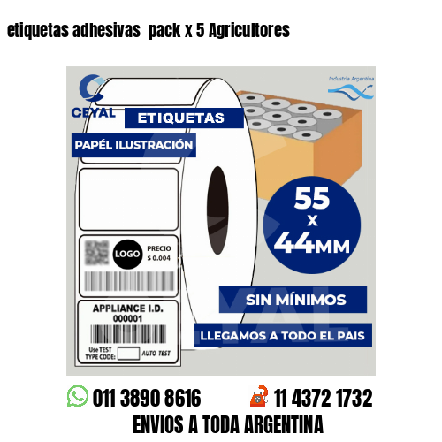 etiquetas adhesivas  pack x 5 Agricultores