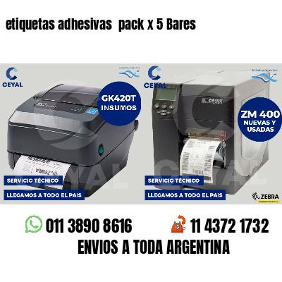 etiquetas adhesivas pack x 5 Bares