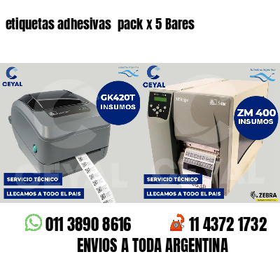 etiquetas adhesivas pack x 5 Bares