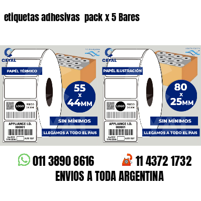 etiquetas adhesivas pack x 5 Bares