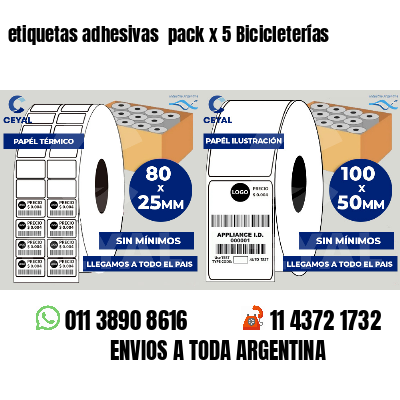 etiquetas adhesivas pack x 5 Bicicleterías