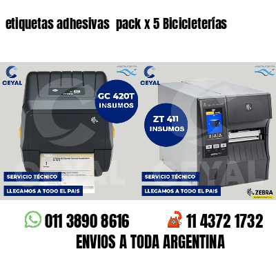 etiquetas adhesivas pack x 5 Bicicleterías