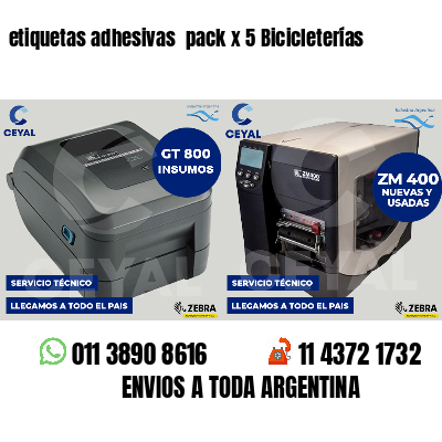etiquetas adhesivas pack x 5 Bicicleterías