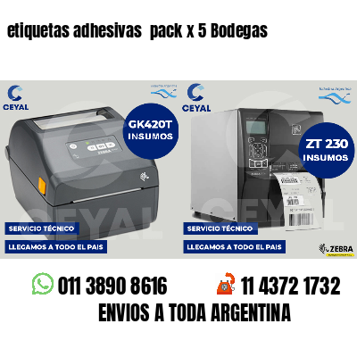 etiquetas adhesivas pack x 5 Bodegas