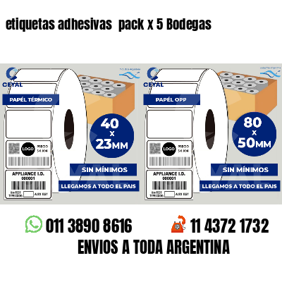 etiquetas adhesivas pack x 5 Bodegas