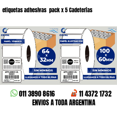 etiquetas adhesivas  pack x 5 Cadeterías