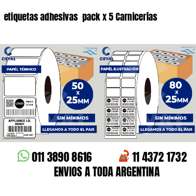 etiquetas adhesivas pack x 5 Carnicerías