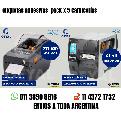 etiquetas adhesivas pack x 5 Carnicerías