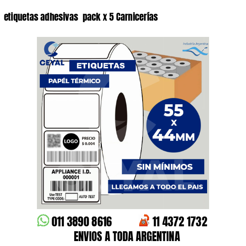 etiquetas adhesivas  pack x 5 Carnicerías
