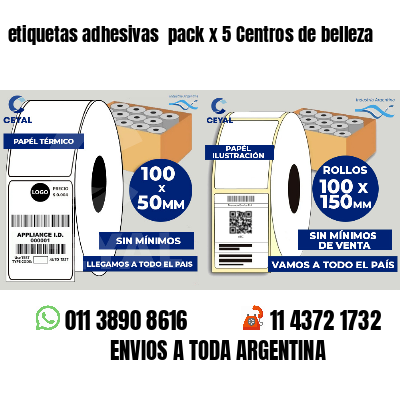 etiquetas adhesivas pack x 5 Centros de belleza