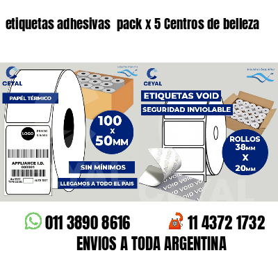 etiquetas adhesivas pack x 5 Centros de belleza