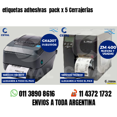 etiquetas adhesivas  pack x 5 Cerrajerías