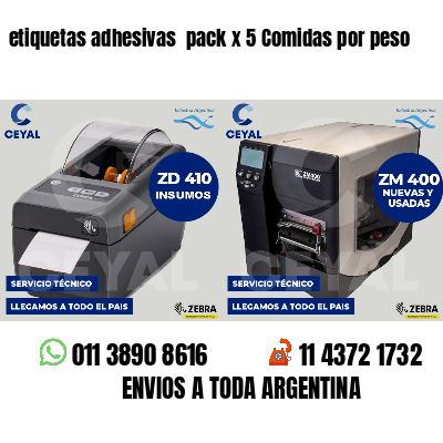 etiquetas adhesivas pack x 5 Comidas por peso