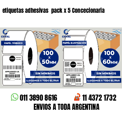 etiquetas adhesivas pack x 5 Concecionaria