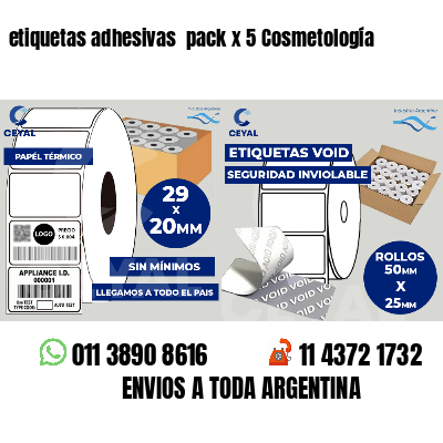 etiquetas adhesivas pack x 5 Cosmetología