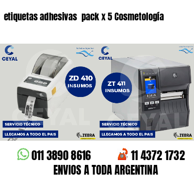 etiquetas adhesivas pack x 5 Cosmetología