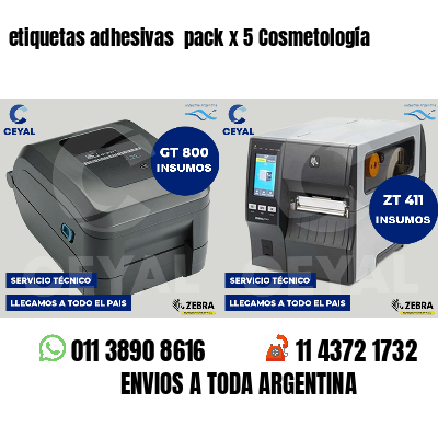 etiquetas adhesivas pack x 5 Cosmetología