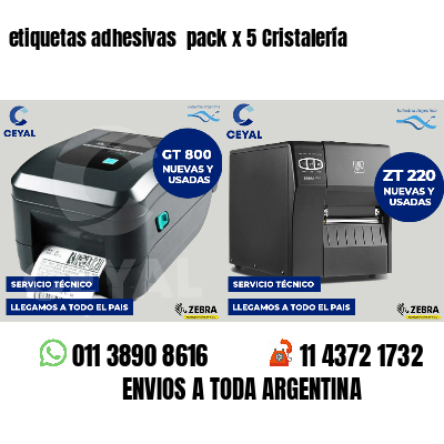 etiquetas adhesivas pack x 5 Cristalería