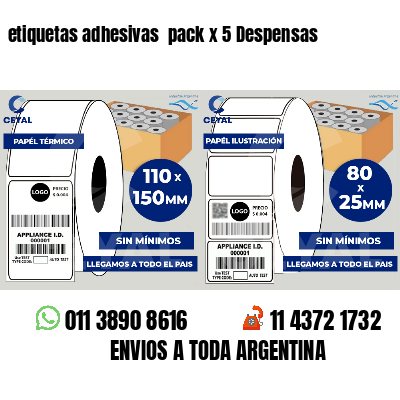 etiquetas adhesivas pack x 5 Despensas
