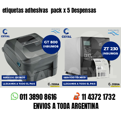 etiquetas adhesivas pack x 5 Despensas