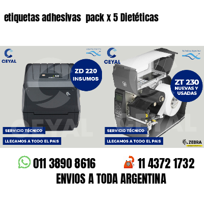 etiquetas adhesivas  pack x 5 Dietéticas